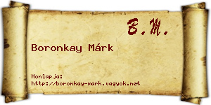 Boronkay Márk névjegykártya
