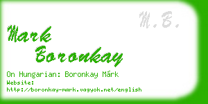 mark boronkay business card